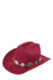 Silver and Turquoise Chain Accent Fedora Hat