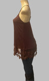 Back in The Saddle  Brown Lace Cami