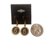 Designer Inspired No 5 Fashion Earrings Gold Plated or Rhodium