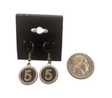 Designer Inspired No 5 Fashion Earrings Gold Plated or Rhodium