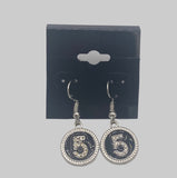 Designer Inspired No 5 Fashion Earrings Gold Plated or Rhodium