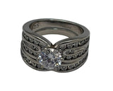 925 Sterling Silver CZ Bridal Set Size 5