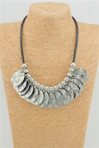 Vegan Leather Coin Necklace