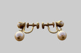Vintage Amco Faux Pearl Screw Back Earrings 12K Gold Filled