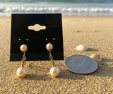 Vintage Amco Faux Pearl Screw Back Earrings 12K Gold Filled
