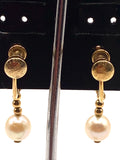 Vintage Amco Faux Pearl Screw Back Earrings 12K Gold Filled