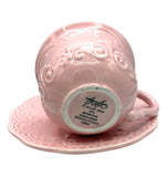 Vintage Flat Cup & Saucer Set Scallop Pink by American Atelier