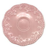 Vintage Flat Cup & Saucer Set Scallop Pink by American Atelier