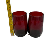 Vintage Anchor Hocking Royal Ruby Red Roly-Poly Juice Glasses