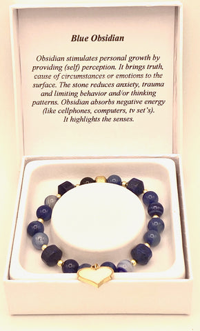 Blue Obsidian Stretch Bracelet