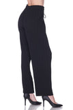 💐Solid Pleated Palazzo Pants with Drawstring Black💐