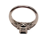 925 Silver Black Sapphire Cocktail Ring Size 10