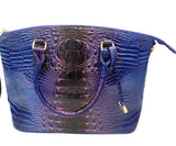 Designer Inspired Faux Blue Croc Multicolor Tote