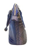 Designer Inspired Faux Blue Croc Multicolor Tote