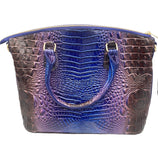 Designer Inspired Faux Blue Croc Multicolor Tote