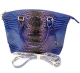 Designer Inspired Faux Blue Croc Multicolor Tote