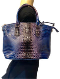 Designer Inspired Faux Blue Croc Multicolor Tote