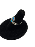 925 Silver Aztec Blue Fire Opal Size 6