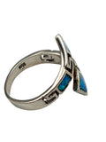 925 Silver Aztec Blue Fire Opal Size 6