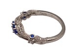 925 Silver Blue Sapphire and Cubic Zirconia