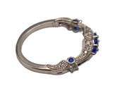 925 Silver Blue Sapphire and Cubic Zirconia