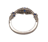 925 Silver Blue Sapphire and Cubic Zirconia