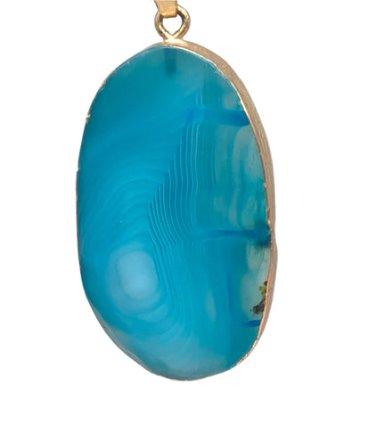 Blue Wave Agate Pendant