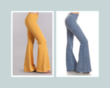 Chatoyant Bundle Mineral Wash Bell Bottoms Amber/Lt. Denim Large