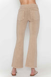 Chatoyant Plus Size Mineral Wash Capris With Pockets Beige