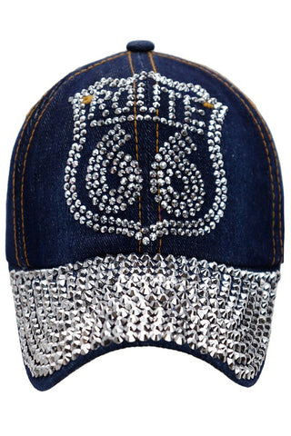 😎 "Get Your Kicks on Route 66" Bling Cap