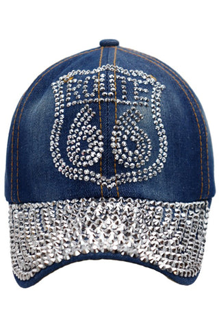 😎 "Get Your Kicks on Route 66" Bling Cap