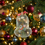 Vintage J.S.N.Y. Carrousel Bell Crystal Glass & Porcelain Horse Ornament with Box