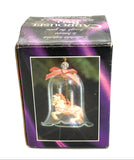 Vintage J.S.N.Y. Carrousel Bell Crystal Glass & Porcelain Horse Ornament with Box