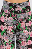Paisley Floral Paisley Black Print Wide Leg Palazzo Pants