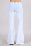 Chatoyant Plus Size Mineral Wash Bell Bottoms Black & Powder Blue 1XL