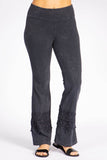 Chatoyant Plus Size Wide Lace Crop Pants Dark Ash Gray