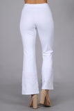 Chatoyant Wide Lace Crop Pants White