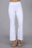 Chatoyant Plus Size Wide Lace Crop Pants White