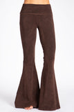 Chatoyant Mineral Wash Seam Detail Bell Bottoms Brown