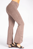 Chatoyant Plus Size Mineral Wash Asymmetrical Hem Ankle Bells Desert Taupe