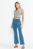 Chatoyant Mineral Wash Capris With Pockets Lt. Denim