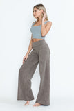 Chatoyant Mineral Washed Wide Leg Stretch Pants Desert Taupe