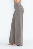 Chatoyant Mineral Washed Wide Leg Stretch Pants Desert Taupe