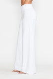 Chatoyant Mineral Washed Wide Leg Stretch Pants White