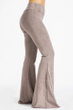 Chatoyant Fit & Flare Raw Edge Bell Bottoms Desert Taupe