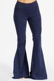 Chatoyant Plus Size Fit & Flare Raw Edge Bell Bottoms Electric Blue