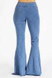 Chatoyant Fit & Flare Raw Edge Bell Bottoms Lt. Denim