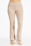 Chatoyant Mineral Washed Bootcut Pants With Side Crochet Lace Beige