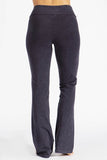 Chatoyant Mineral Washed Bootcut Pants With Side Crochet Lace Dark Ash Gray