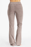 Chatoyant Plus Size Mineral Washed Bootcut Pants With Side Crochet Desert Taupe